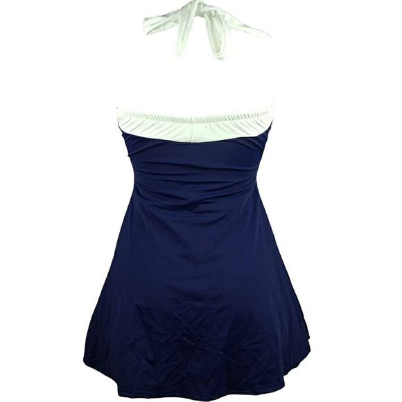 COCOSHIP Vintage Sailor Pin Up Swimsuit Retro One Piece Skirtini Cover Up US 22 - Picture 2 of 7